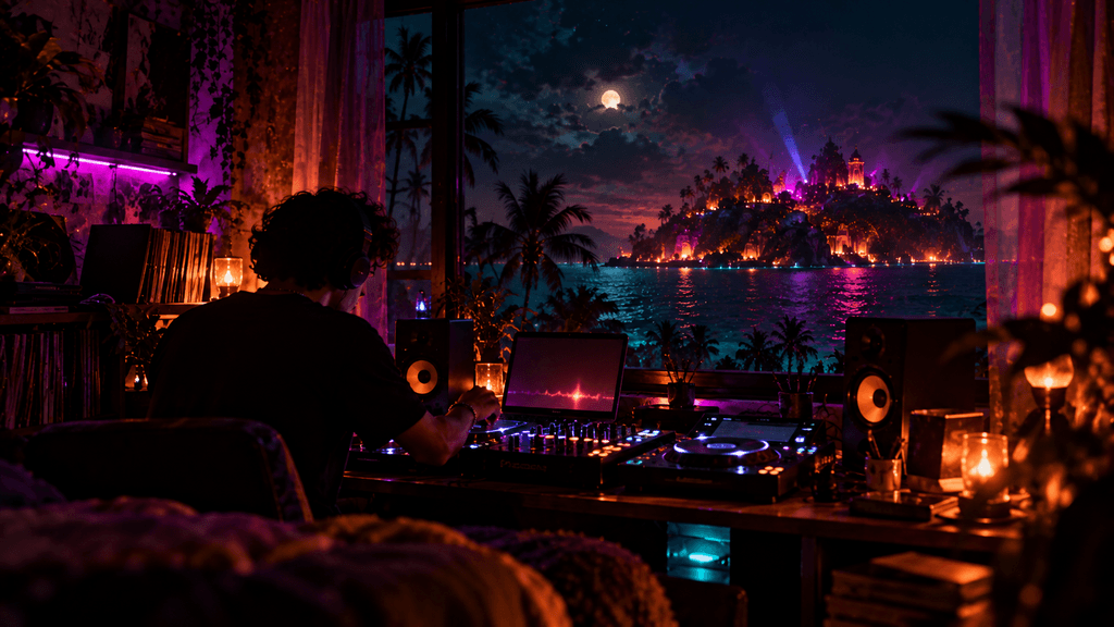 A DJ preparing a House Music mix to enter the Open Decks Contest